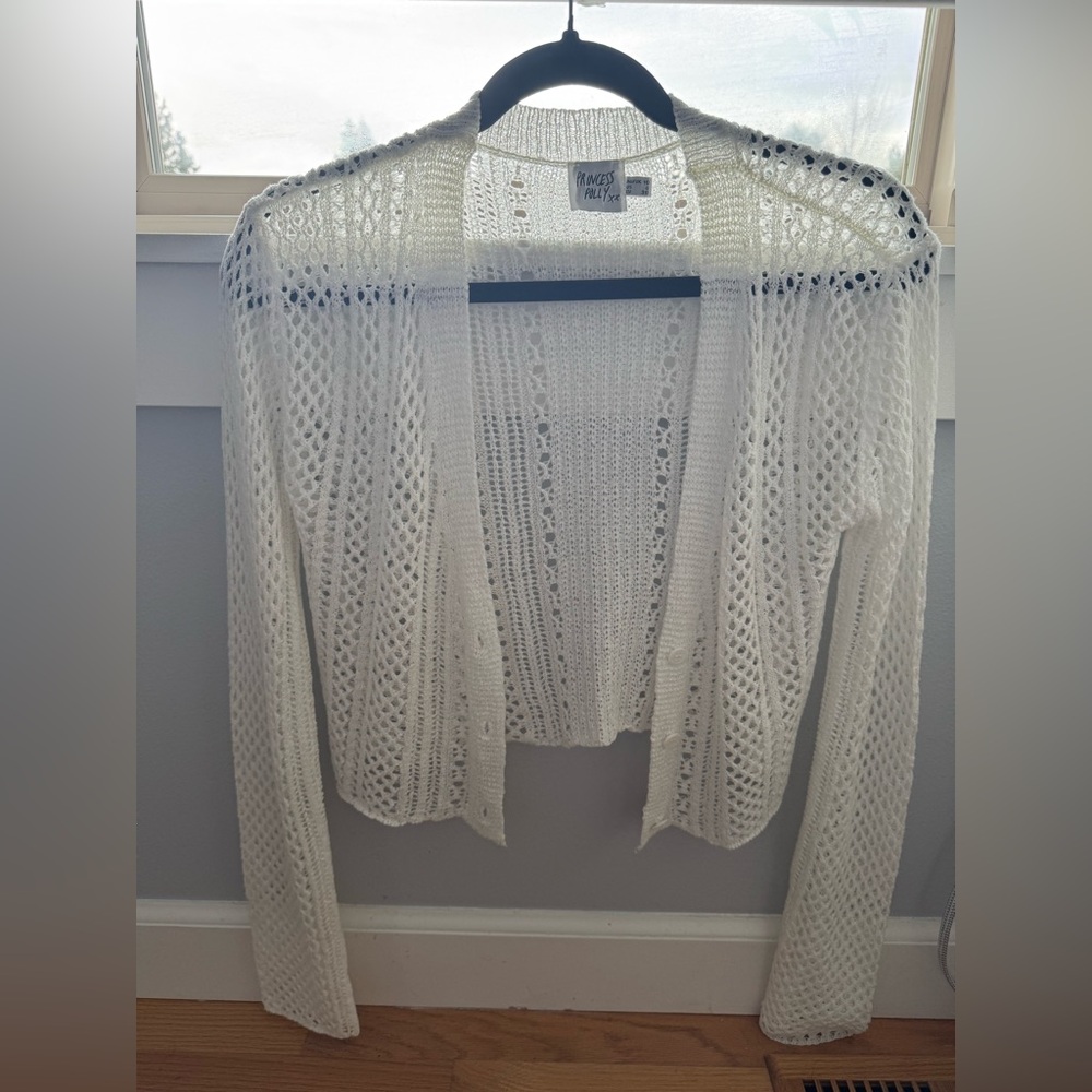 princess polly White Open-Knit Women's Cardigan